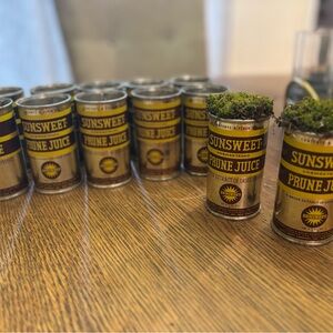 12 Vintage Prune Juice Can Planters